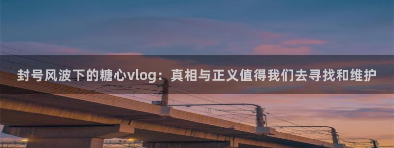 糖心vlog 地址：封号风波下的糖心vlog：真相与正义值得我们去寻找和维护