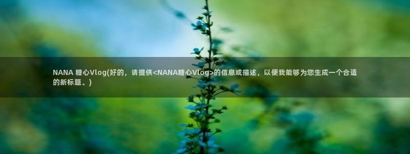 糖心vlog萨勒芬妮:NANA 糖心Vlog(好的,请提供<NANA糖心Vlog
